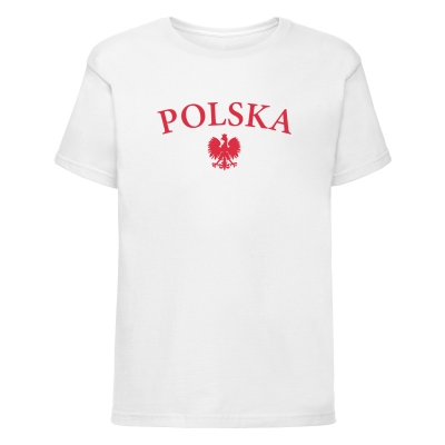 Koszulka dziecięca Małego Kibica Polska z orzełkiem